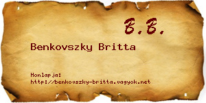 Benkovszky Britta névjegykártya